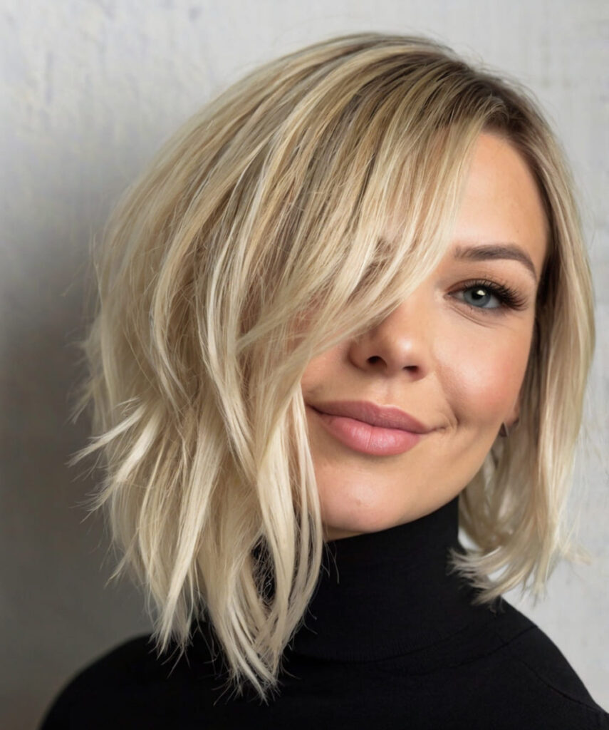 Asymmetrical Bob with Textured Ends