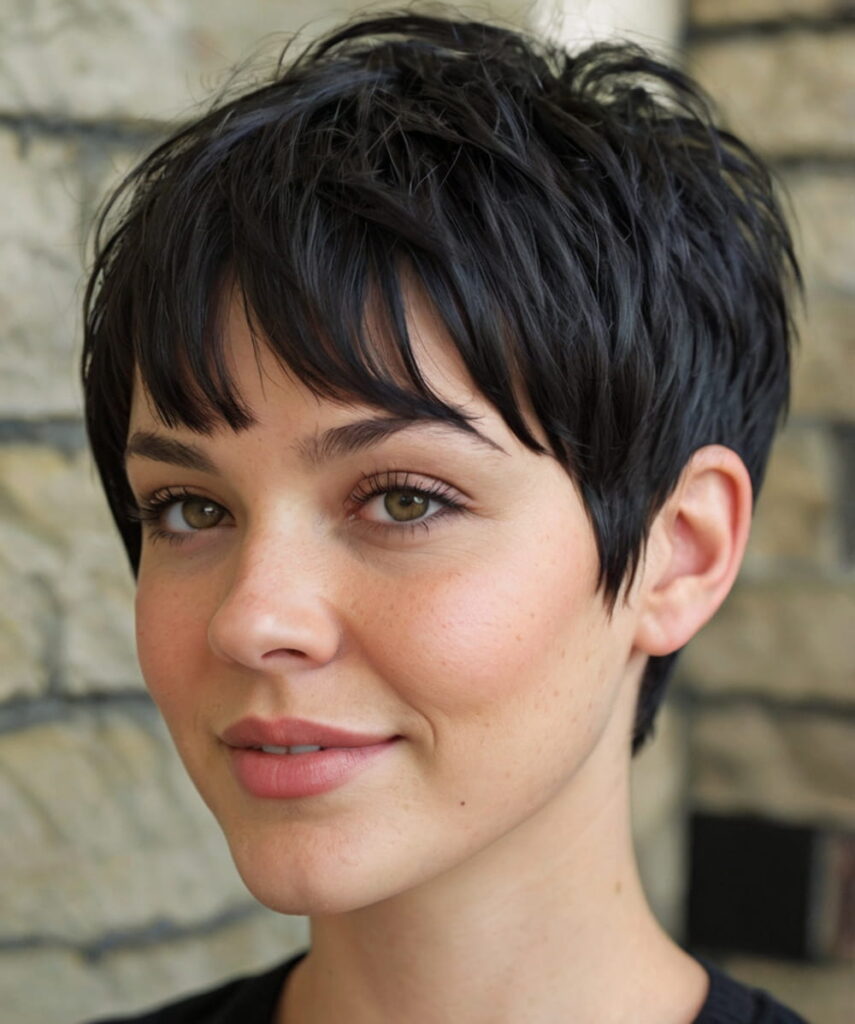 Textured Pixie with Long Bangs