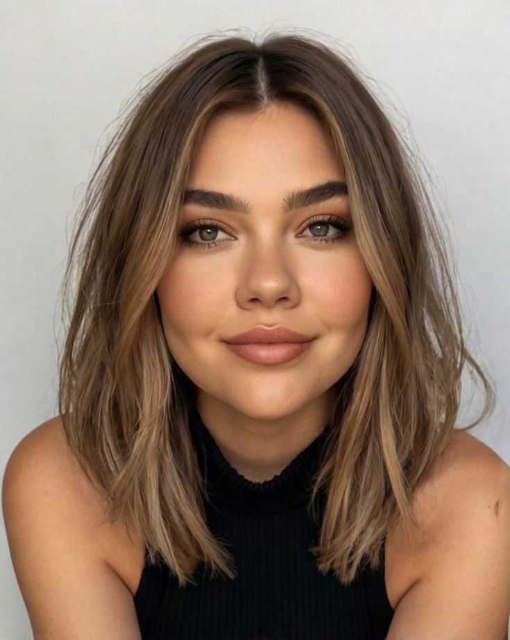 best haircuts for round faces medium length