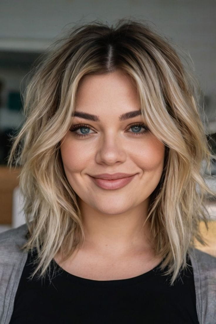 32 Chubby Face Medium Length Haircuts in 2024 Bangz Hair Design