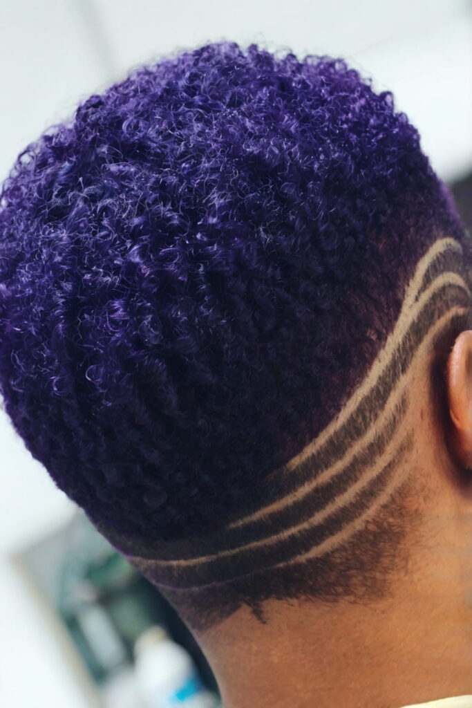 Purple Hair with Shaved Sides 1