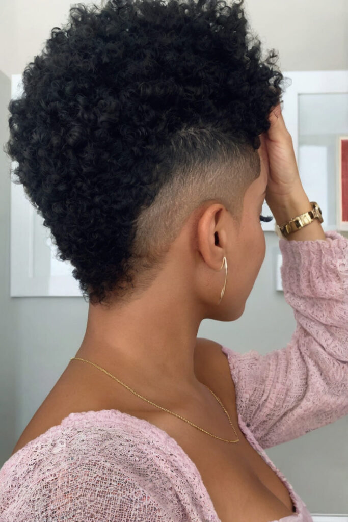 Shaved Side with Curly Top