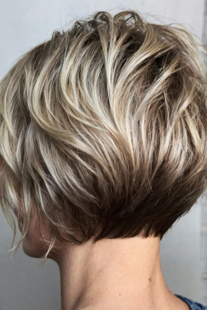 Short Wavy Stacked Bob