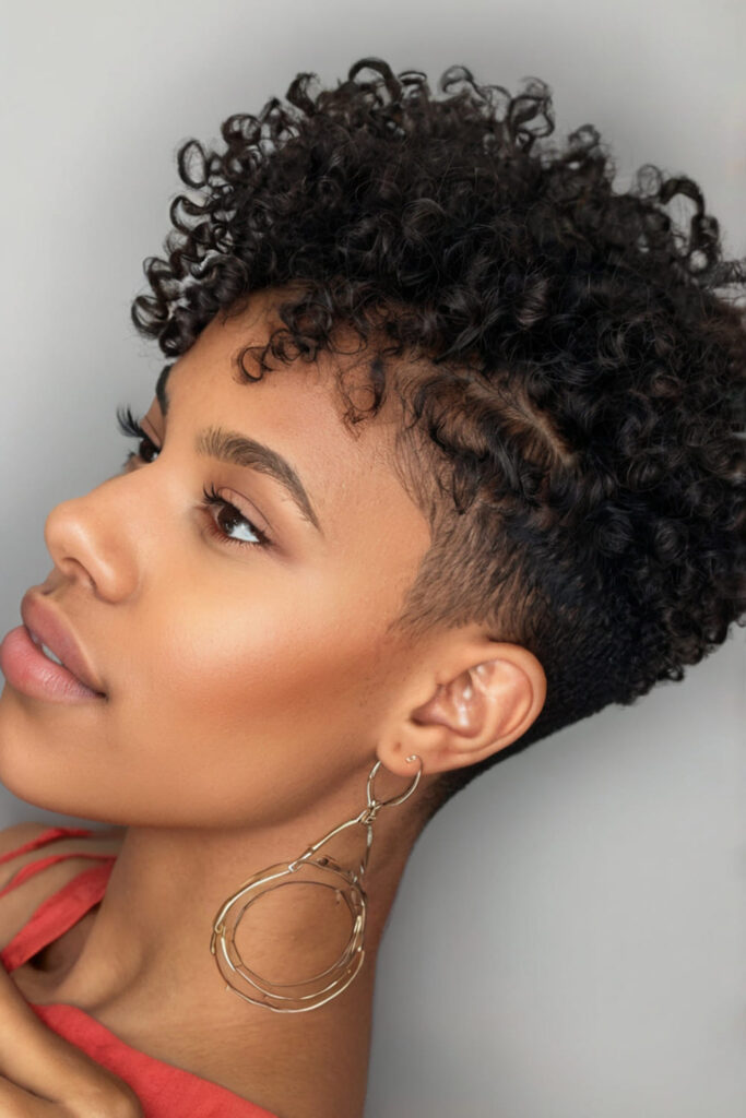 Silky Curls with Edgy Undercut