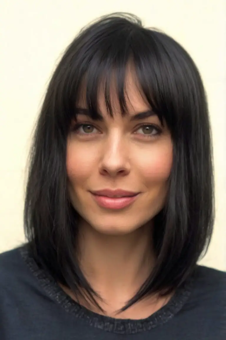 31 Medium Length Haircuts With Bangs: Transform Your Look! - Bangz Hair ...