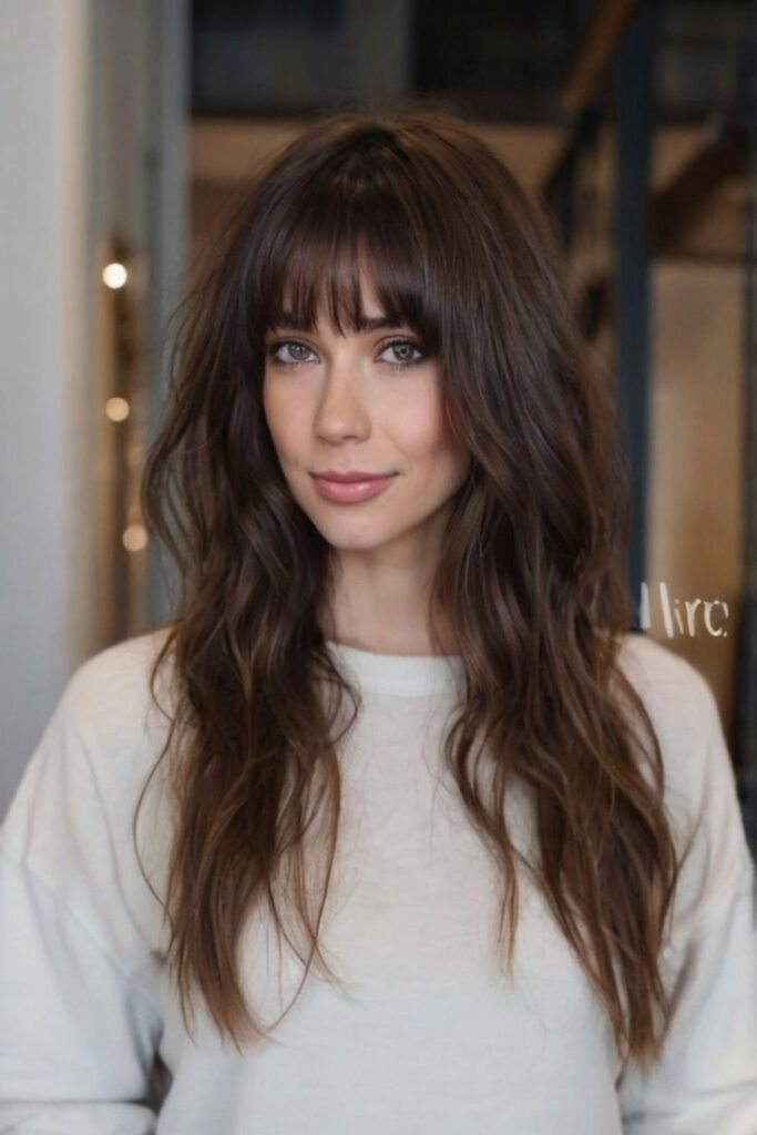 layered haircuts with bangs