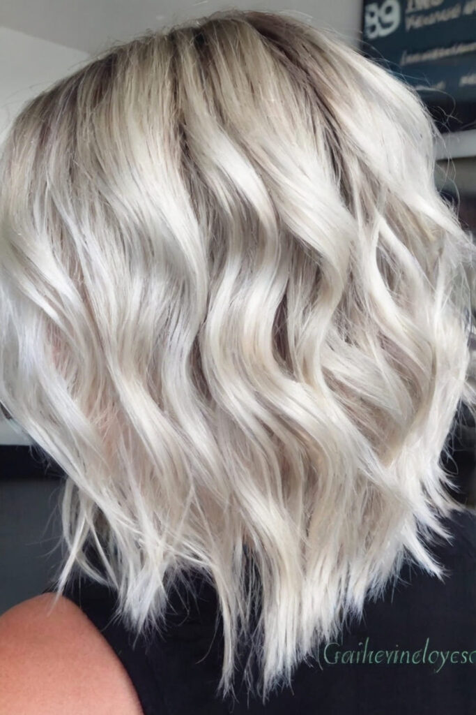 Angled Choppy Silver Bob