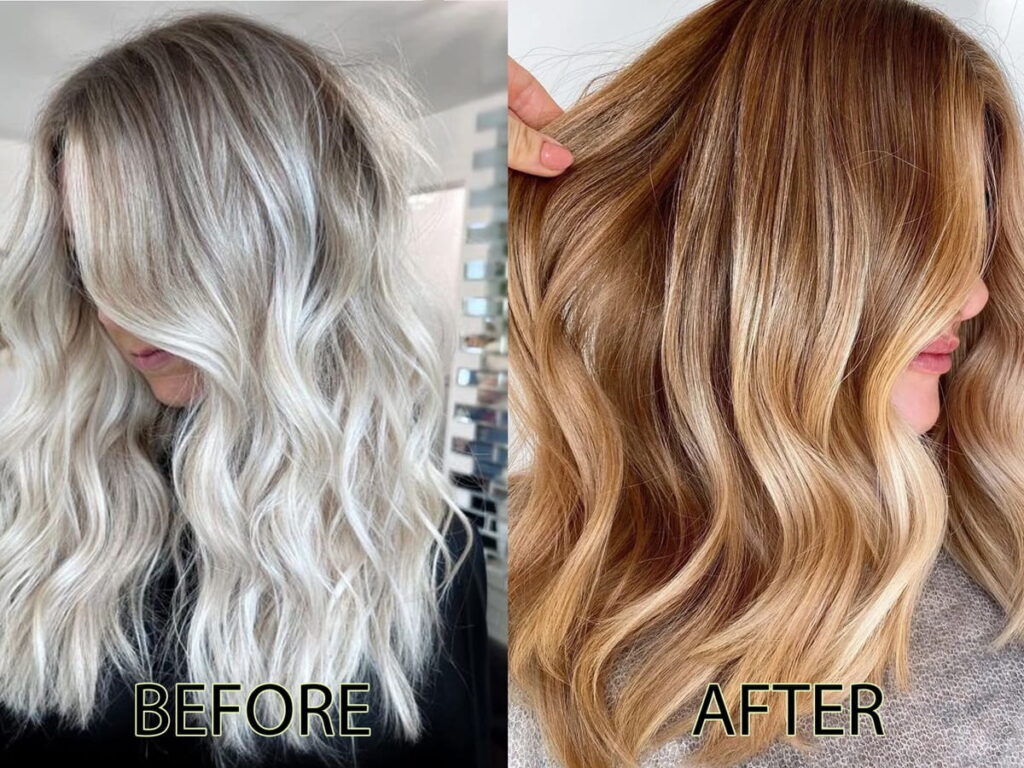 Ash Blonde to Warm Honey Blonde