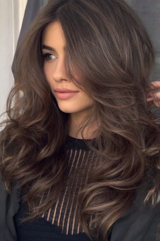 Brunette Hair with Thick Layers