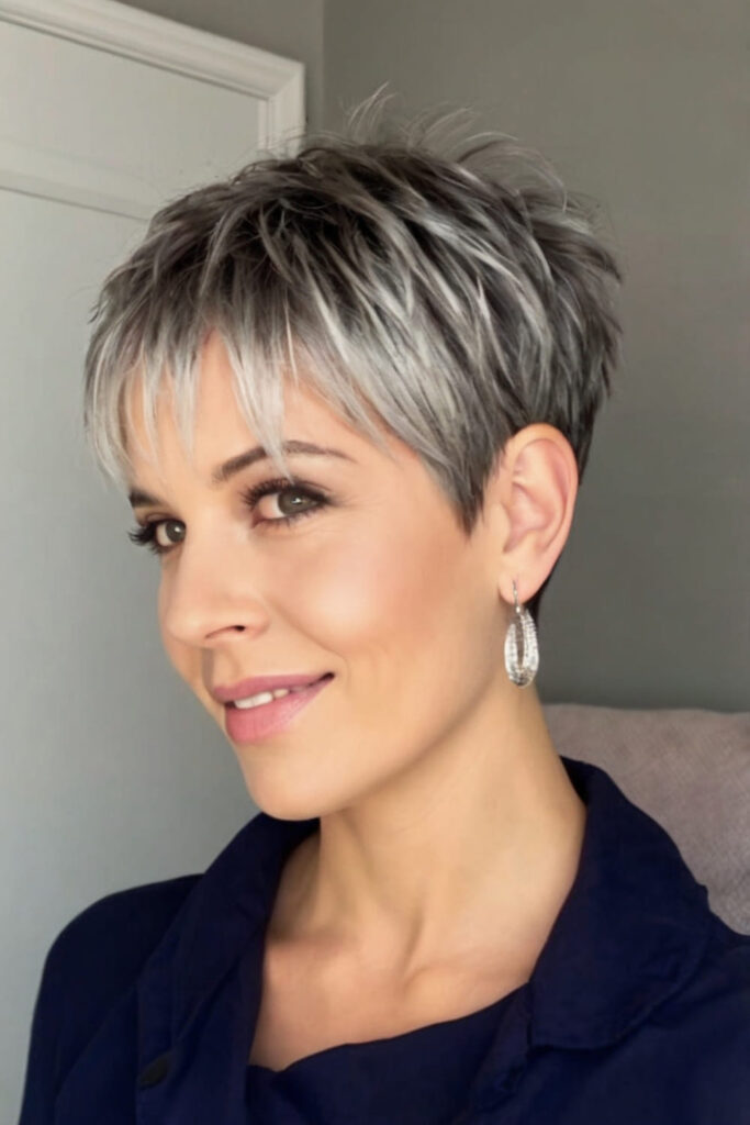 Choppy Textured Silver Pixie