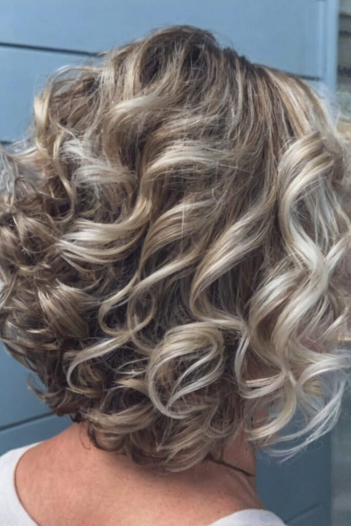 Curly Blonde Bob