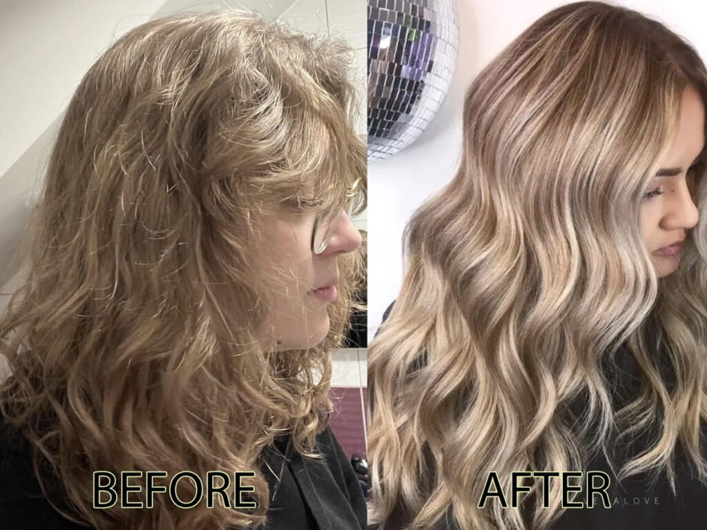 Dark Blonde Waves with Highlights