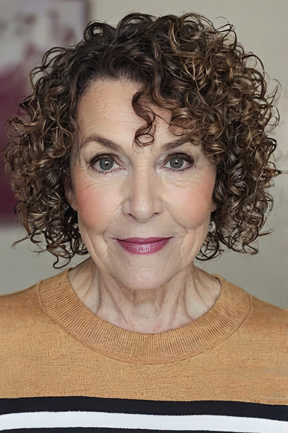 Layered Brown Curly Hair