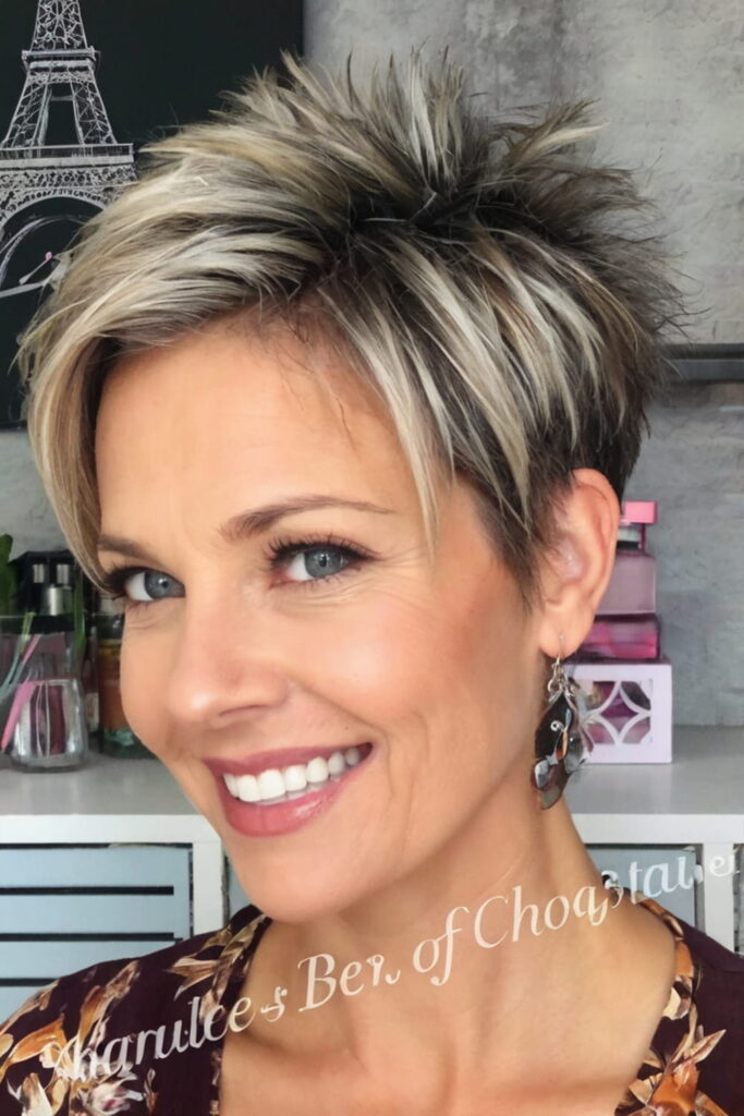 Short Spiky Hair with Highlights