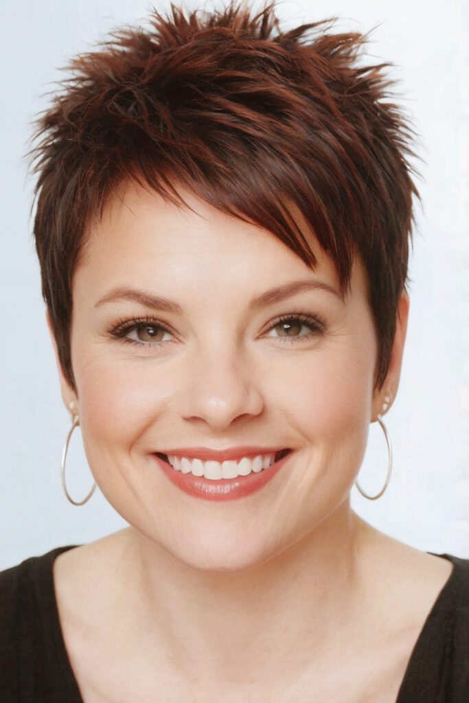 Short Spiky Haircut for Women with Round Faces