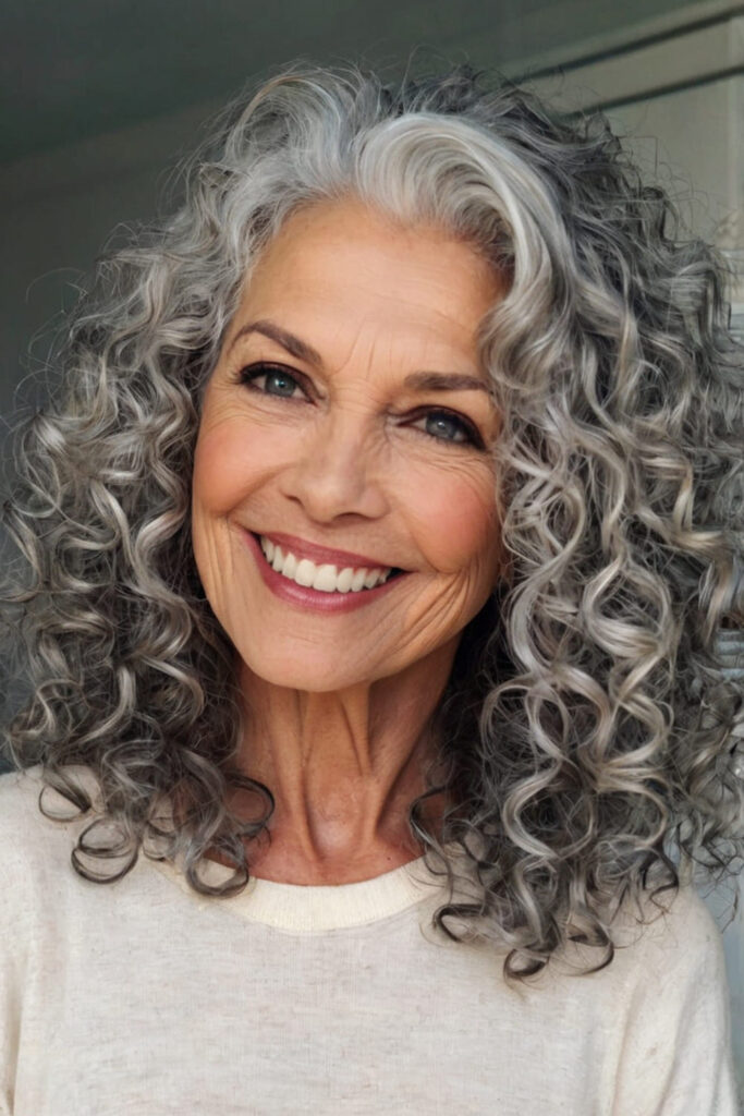 Voluminous Gray Curls