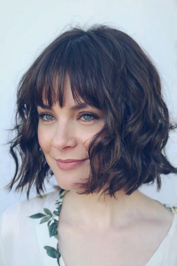 Wavy Bob with Bangs