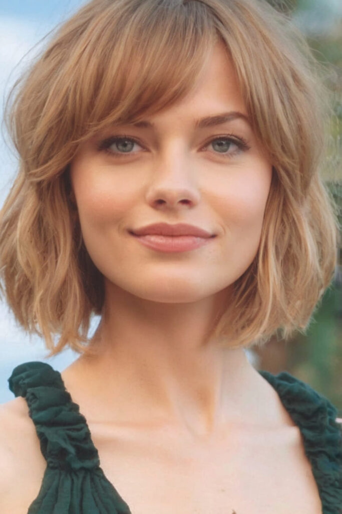 Cropped Layers with Side Swept Bangs