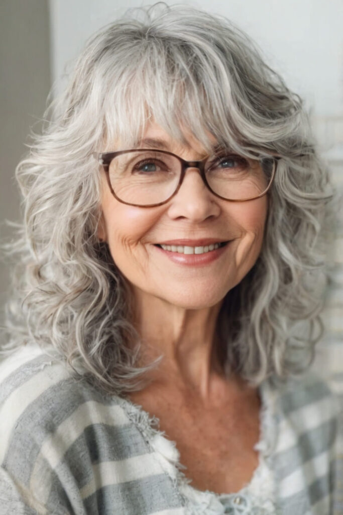 Curly Shag with Bangs