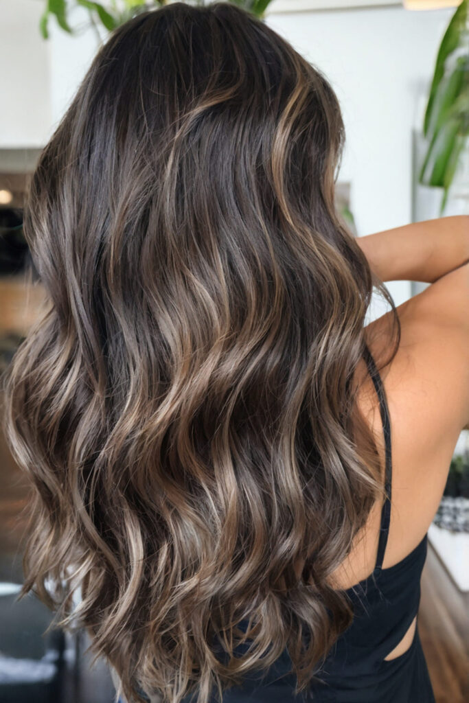 Dark Brown Hair with Light Brunette Balayage