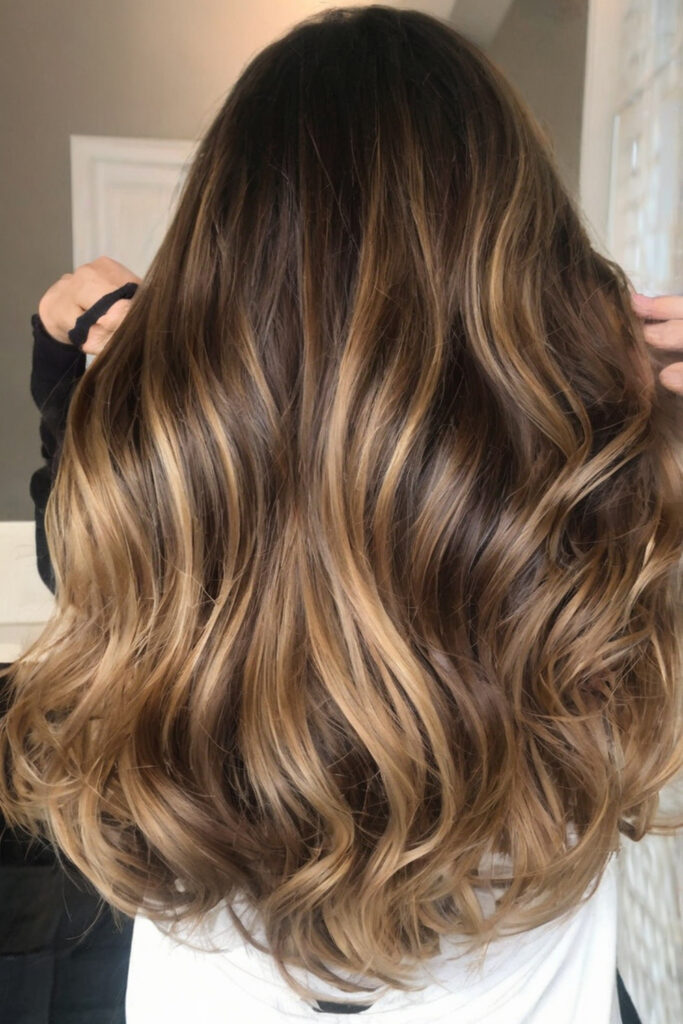 Dark Brown with Honey Blonde Balayage