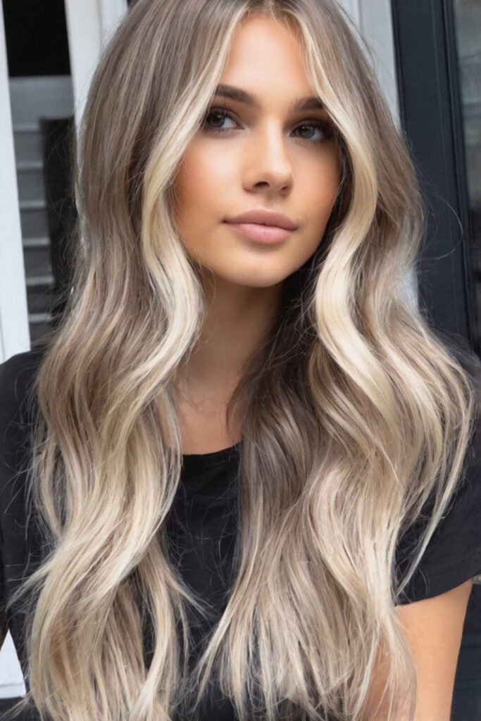 Light Brown Hair with Face Framing Blonde Highlights