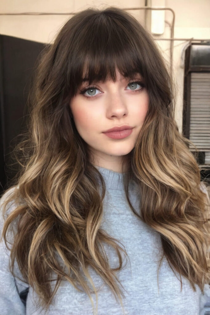 Long Bangs Covering the Eyebrows