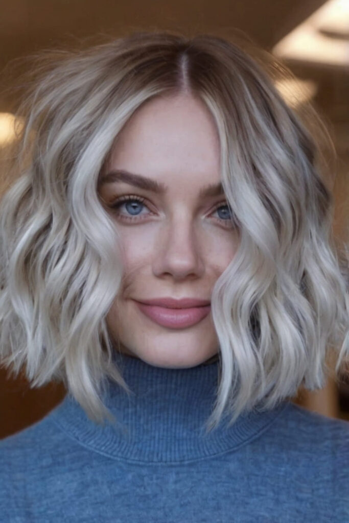 Long Blunt Cut Bob with a Middle Part