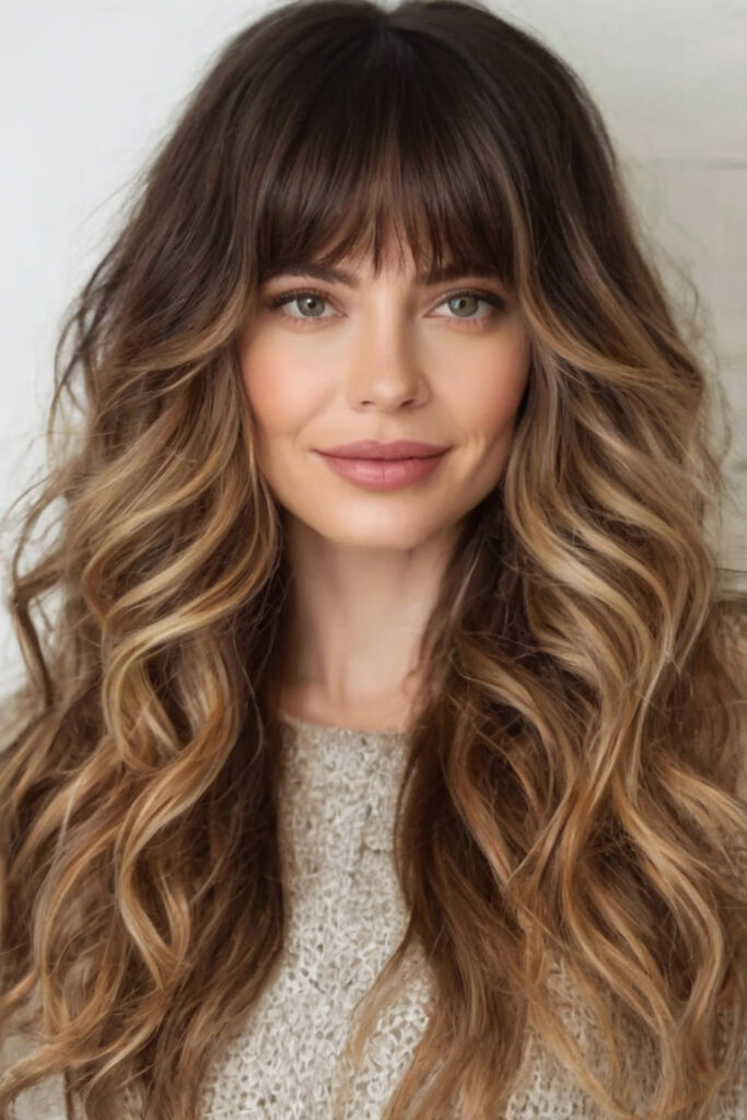 Long Wavy Hair with Bangs