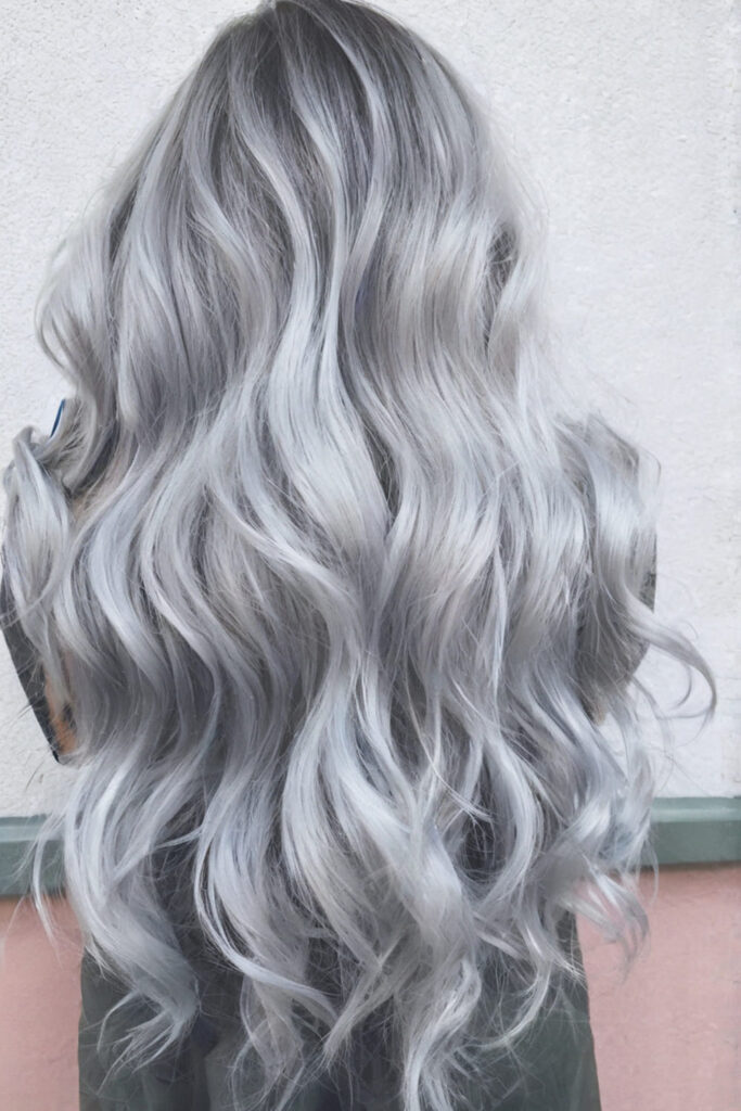 Long Wavy with Silver Highlights