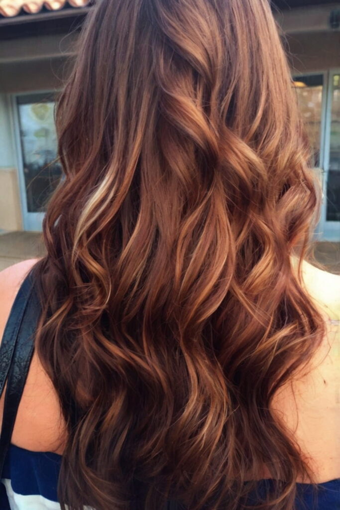 Mahogany Brown with Honey Balayage