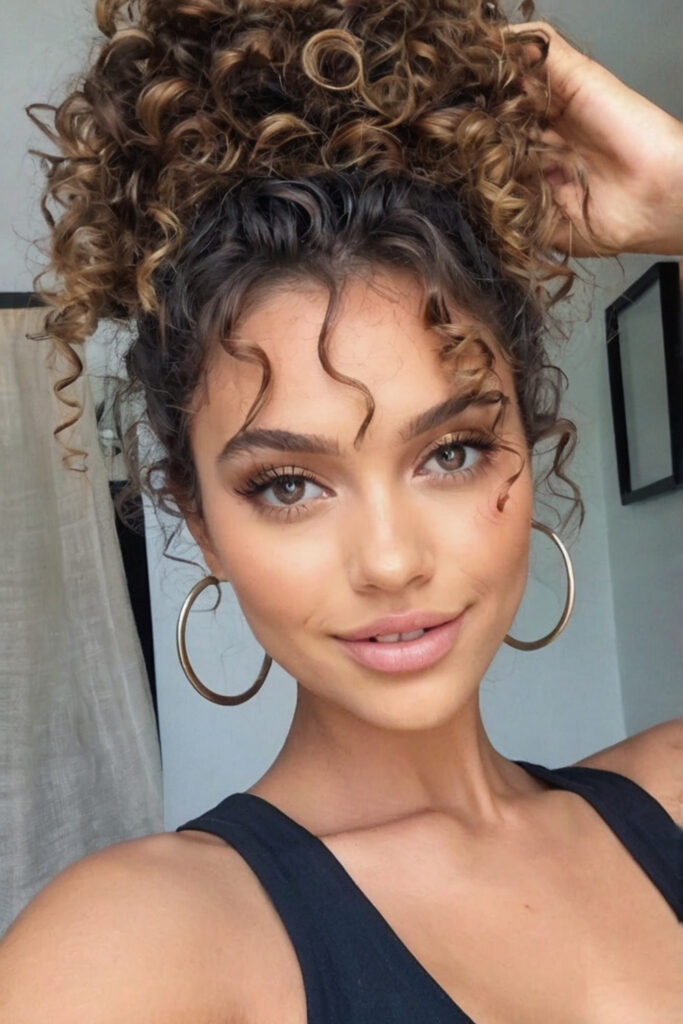 Messy Bun for Curly Hair