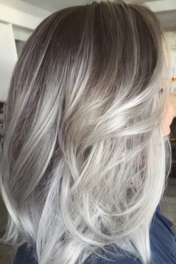 Metallic Silver Hair for Brown Base