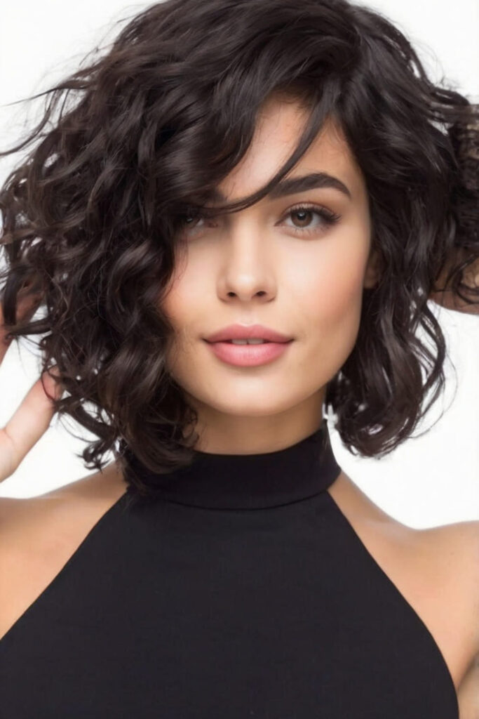 Short Curly Asymmetrical Lob