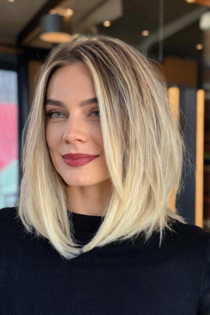 Straight Long Bob with Subtle Layers