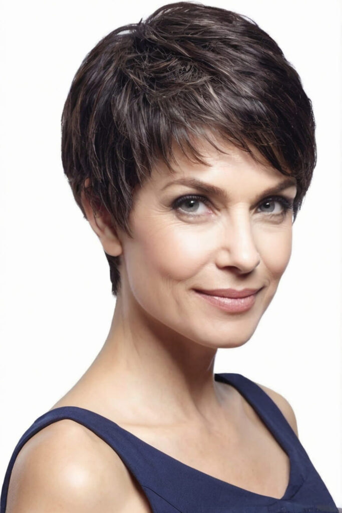 Textured Side Swept Pixie Cut