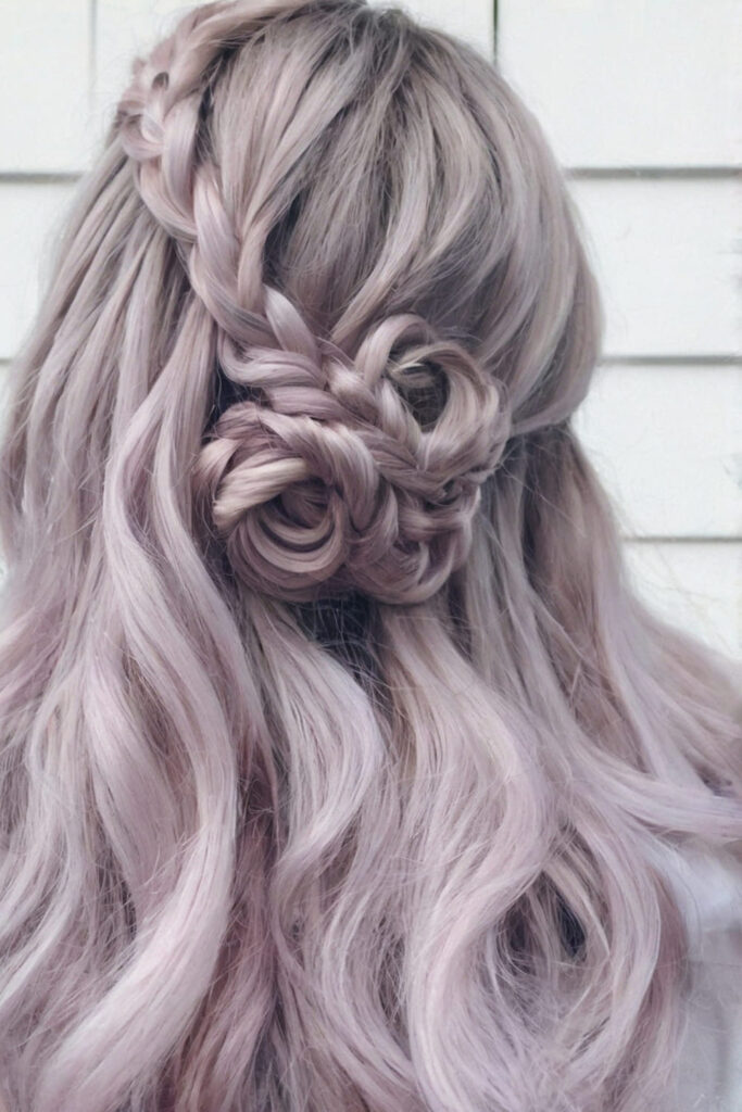 Braided Crown with Rose Gold Hues