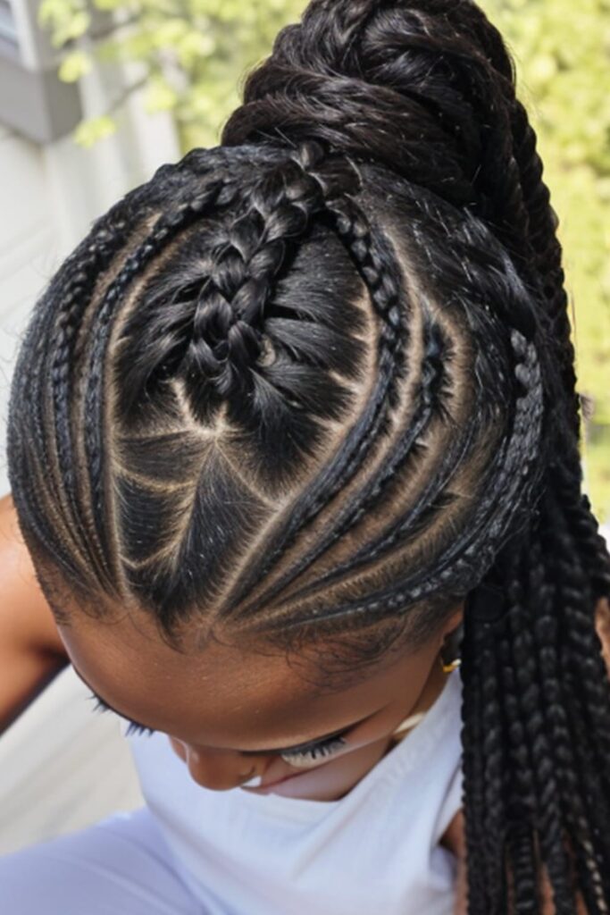 Centre Braided Ponytail