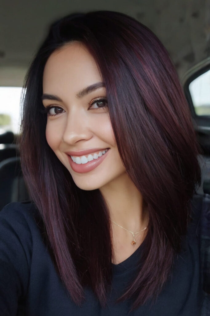 Classic Straight Black Cherry Hair