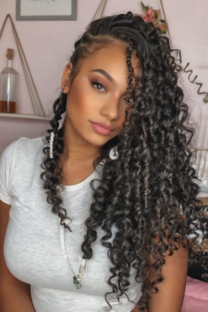 Curly Side Braid