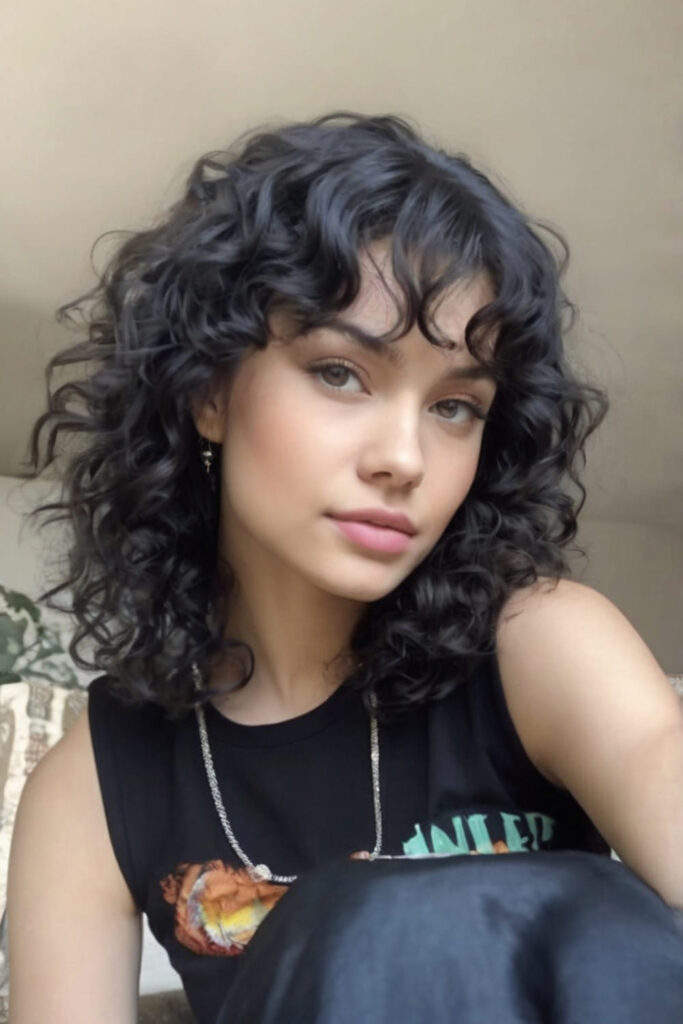 Curly Wolf Cut