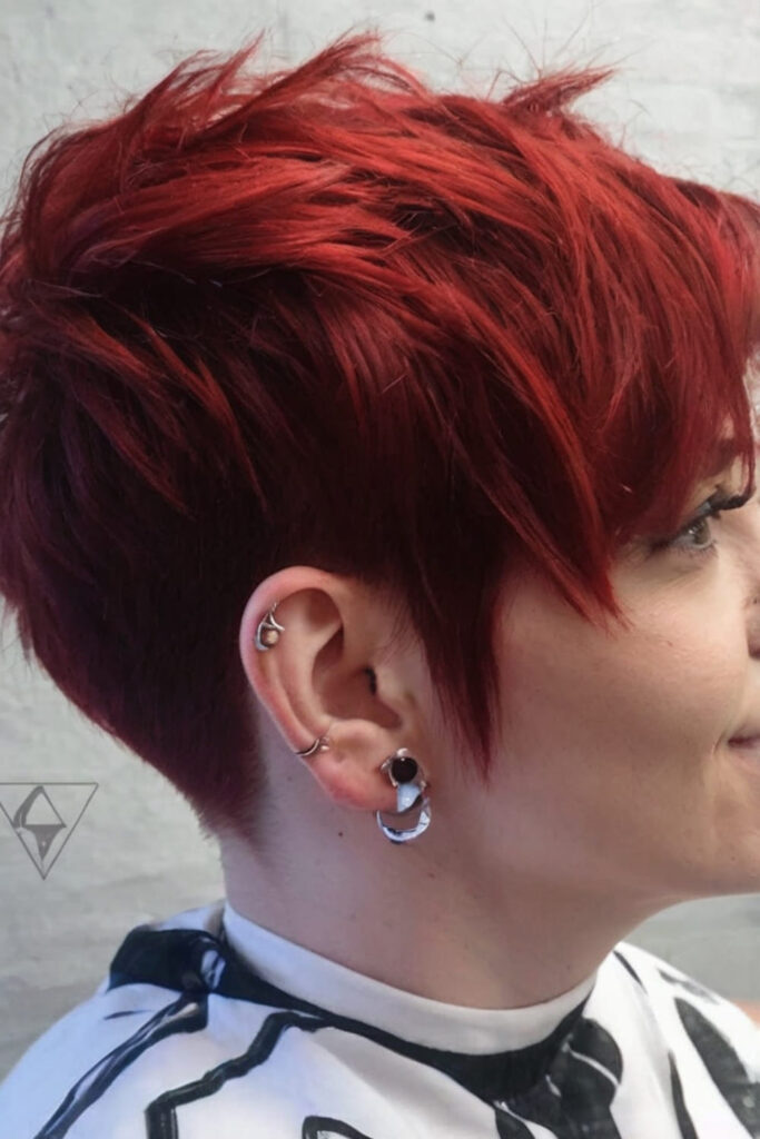 Edgy Undercut with Black Cherry Color