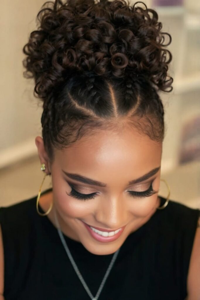 Elegant Curly Updo with Hair Jewelry