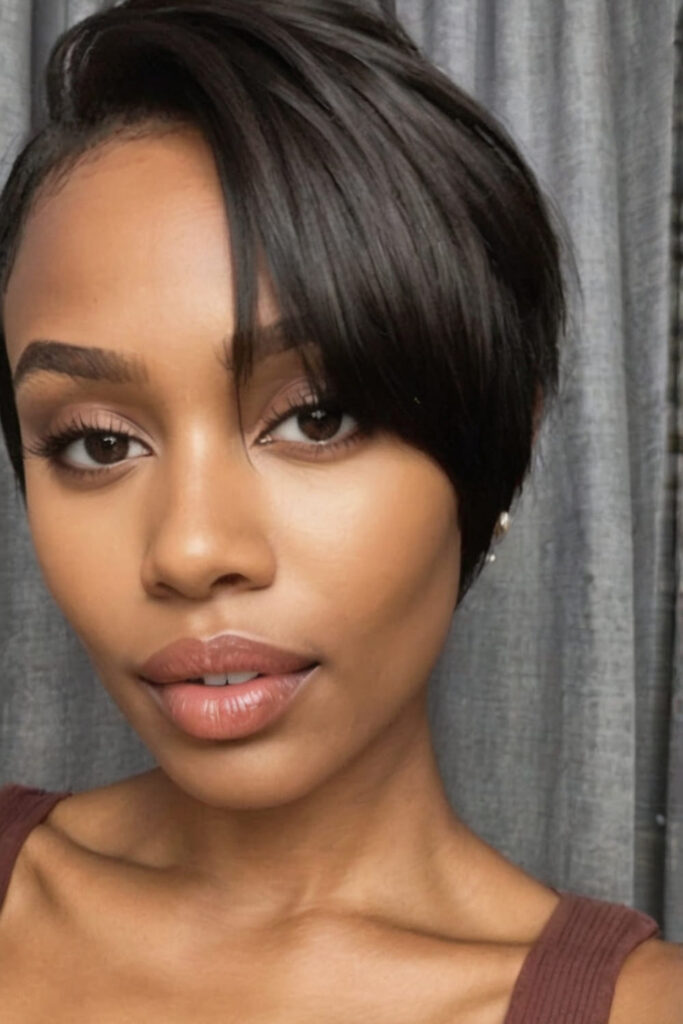 Feminine Long Pixie for Black Women