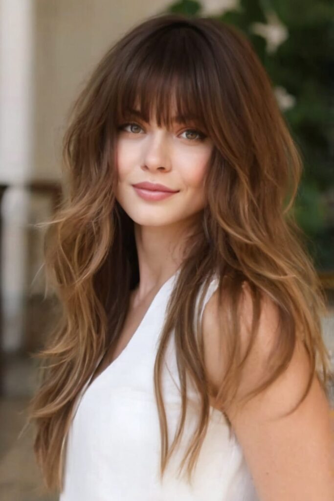 Long Bangs with Textured Layers