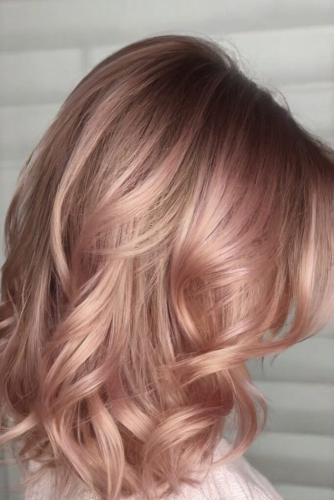 Pinkish Rose Gold Highlights