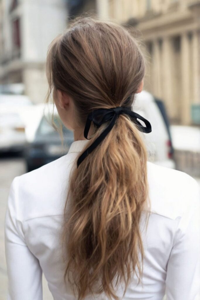 Tied Bow Ponytail