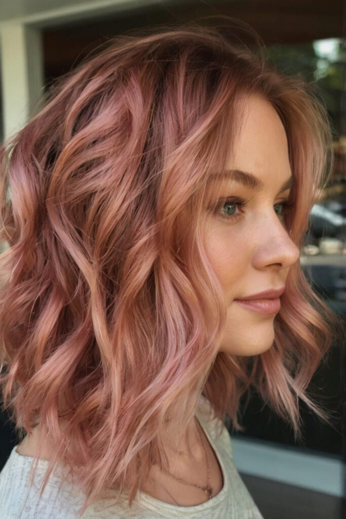 Warm Rose Gold for Loose Curls