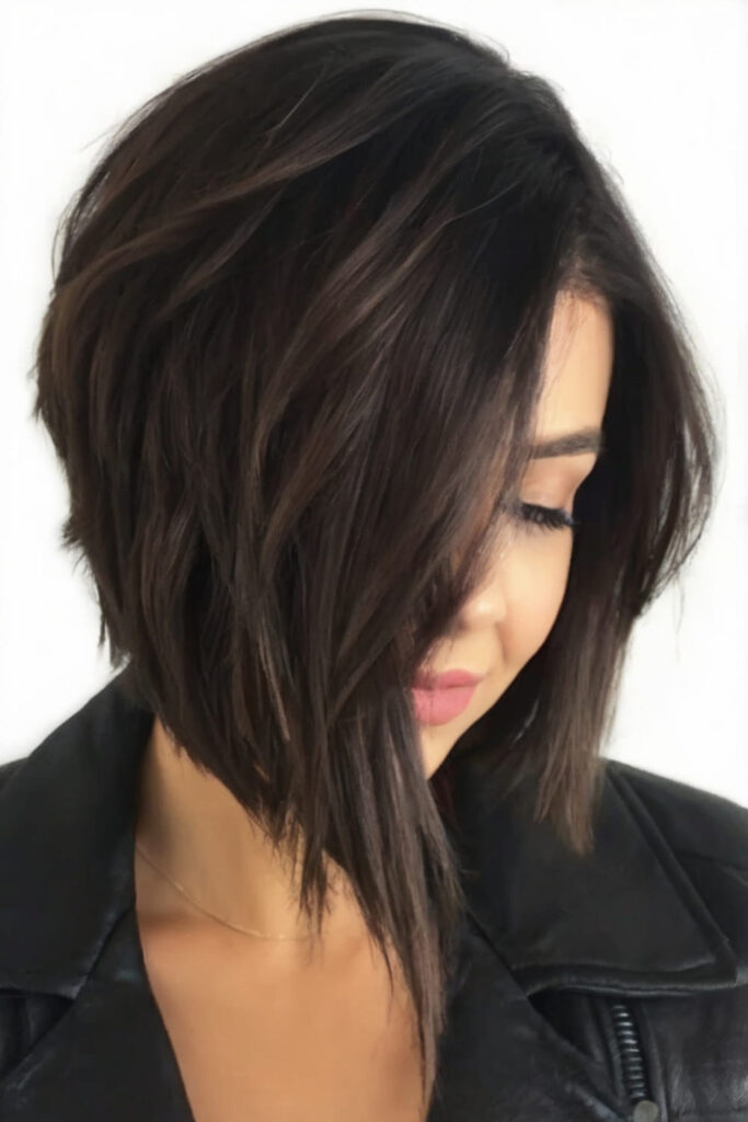 Asymmetrical Feathered Bob