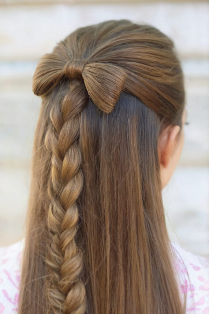 Bow on Fishtail Braid